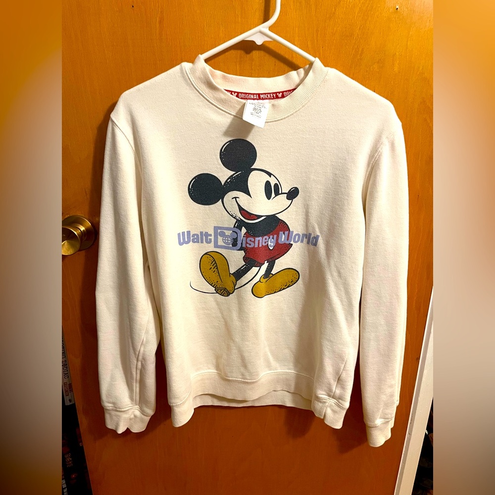 Disney World women's cream Mickey Mouse Crewneck Sweater size small